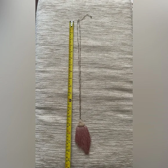 Noonday Long Tassel Pendant Necklace Gold And Pink - Picture 4 of 4